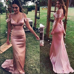 Stylish Pink Long Cold Shoulder Evening Dress Women Formal Prom Gown LP632