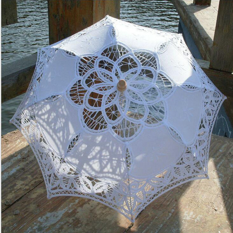 Lace Manual Opening Wedding Umbrella Bride Parasol Umbrella Accessories For Wedding Bridal Shower Umbrella for kids