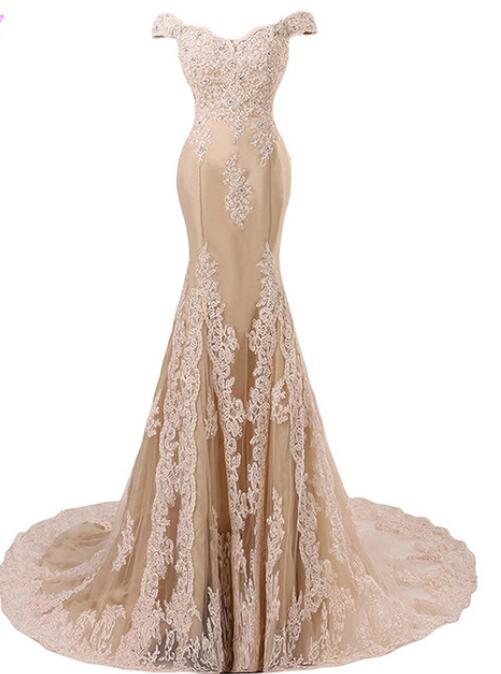 Burgundy Lace Prom Dress Mermaid  Off the Shoulder Long Evening Formal Gown LP2301