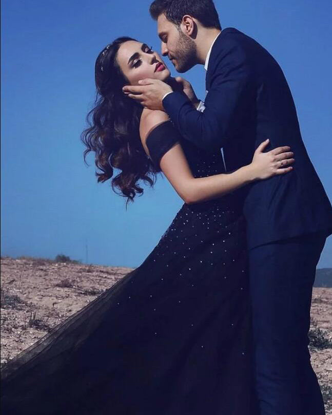 Navy Blue Women Formal  Prom Dresses Long With Beading Off the Shoulder PL5549