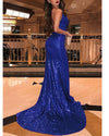 Sexy Mermaid Bling Bling Sequins Evening  Dresses Long with Split burgundy/Gold/Blue PL33650