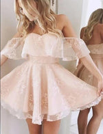 SP210 Girls Short Black Lace Prom Dress Lace Homecoming Gown for Junior 8th Grade 2022