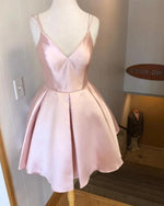 Cute Pale Pink Short Girls Homecoming Dress 2019 with Strapes