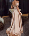 Siaoryne Yellow/Blue/Burgundy Long off the Shoulder Prom Dress Vestido De Festa LP7749