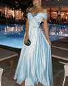 Siaoryne Yellow/Blue/Burgundy Long off the Shoulder Prom Dress Vestido De Festa LP7749