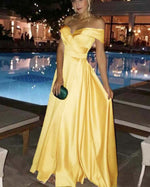 Siaoryne Yellow/Blue/Burgundy Long off the Shoulder Prom Dress Vestido De Festa LP7749