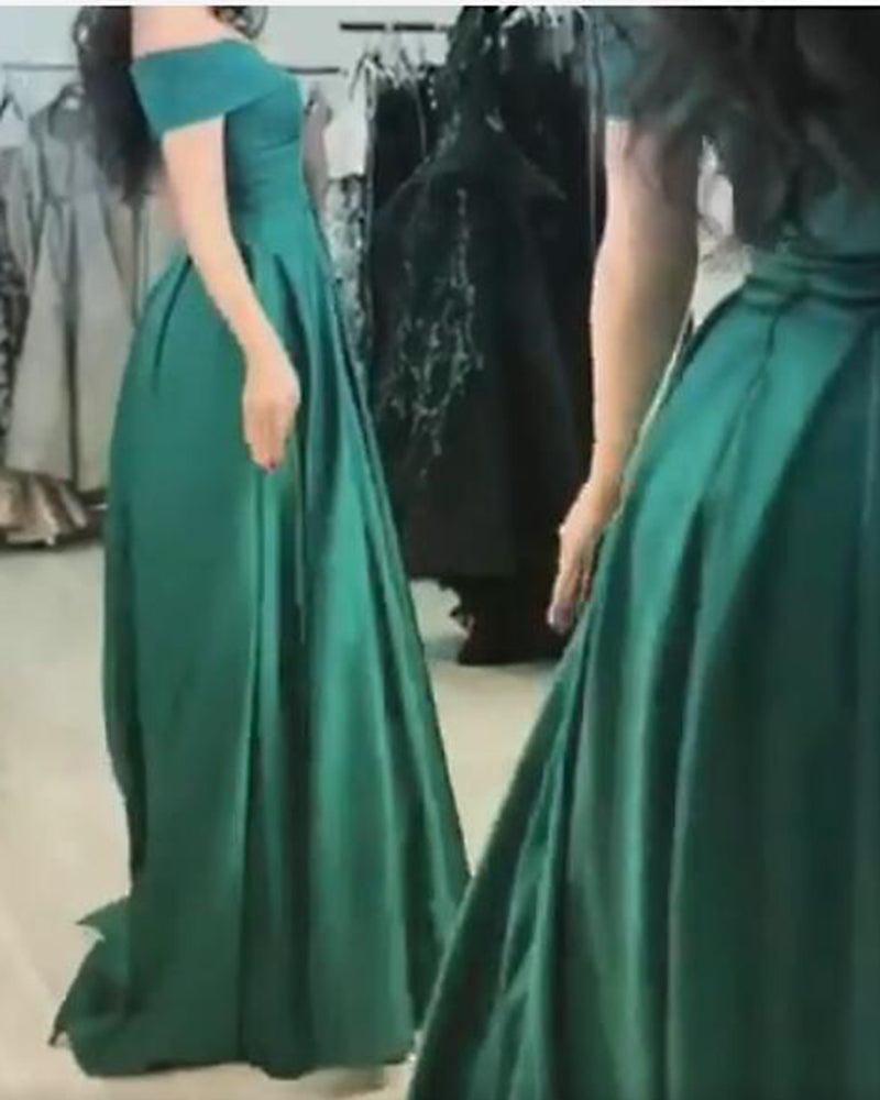 PL2744 Green Sexy Off the Shoulder Long Evening party Gown Prom Dresses Siaoryne