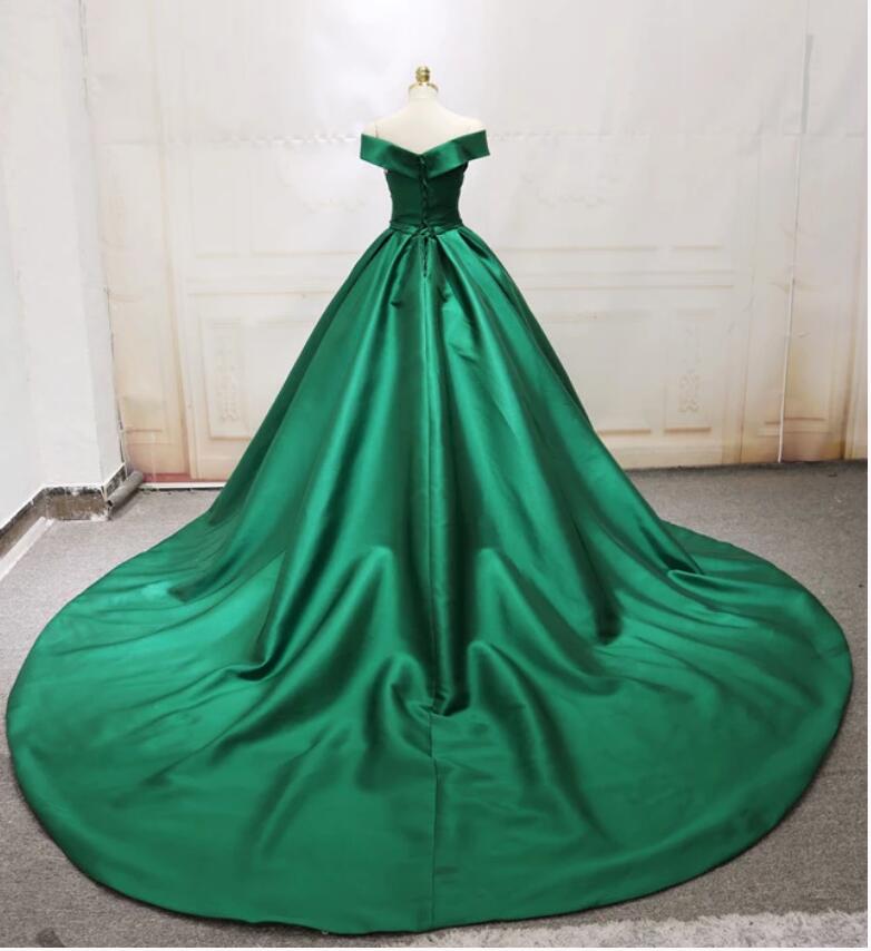 Gorgeous Emerald Green /Wine red Ball Gown Women Formal Wedding Party Dresses PL7854