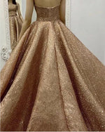 Siaoryne PL512 Princess Sweetheart Gold Ball Gown Glitter Prom Dresses Floor Length Gowns Women Vestideos de festa
