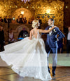 WD2101 Sparkle Sequins Bling Bling A Line Bridal Wedding Dresses V Neck Straps vestido de noiva gelinlik