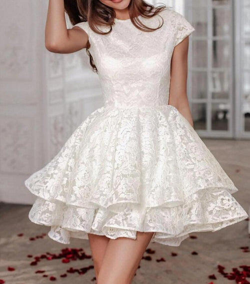 Siaoryne SP5412 Burgundy Lace Short Homecoming Prom Dress for Girls 8th grade Party Gown