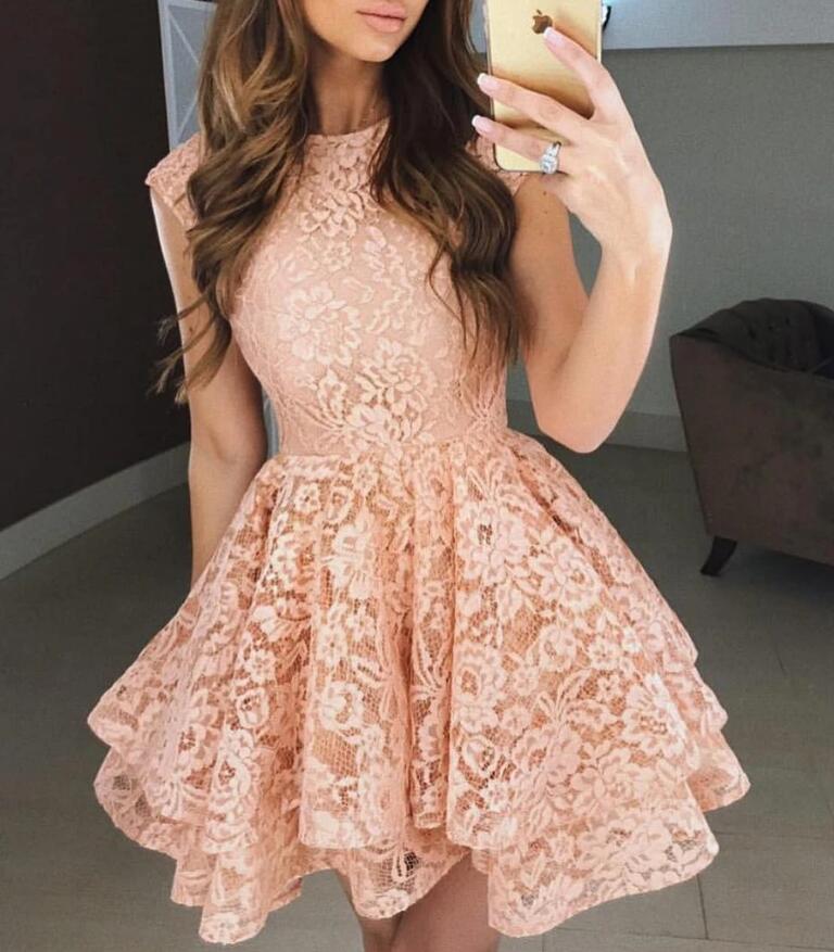 Siaoryne SP5412 Burgundy Lace Short Homecoming Prom Dress for Girls 8th grade Party Gown