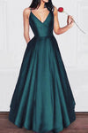 Amazing Elegant A Line Dark Red Satin Prom dress Girls Graduation Gown 2022 Party Dress LP856