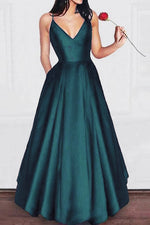 Amazing Elegant A Line Dark Red Satin Prom dress Girls Graduation Gown 2022 Party Dress LP856