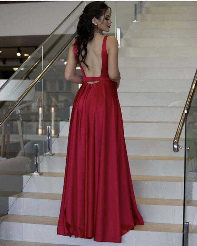 Siaoryne Emerald Green Sexy Deep V Neck Long Evening Dresses ,Satin Chiffon Women Formal Gowns 2020 LP1115
