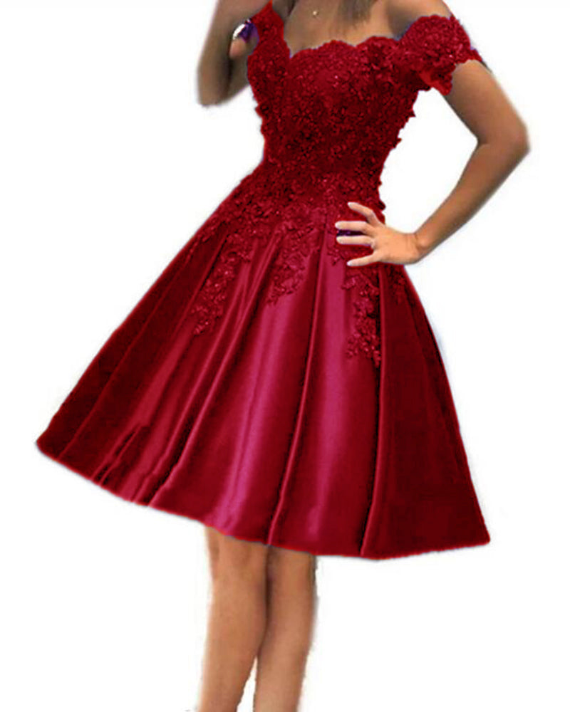 Siaroyne Dark Blue-violet Color Short Lace Homecoming Dresses Girls Graduation Prom Dresses Girls  8th Grade