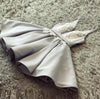 Cute V Neck Lace Gray Short Prom Gown Junior Graduation Homecoming Party Dresses for Girls SP1118