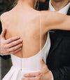 Casual Ruched Waist Teal Length Bridal Wedding Dress with Pockacts