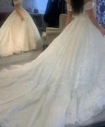 Siaoryne WD0523 Vestido De Novia Fancy Luxury Bling Bling Sparkly Wedding Dress Ball Gown Off the Shoulder Sequins Bridal Dress