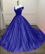 Red Satin Ball Gown prom Dress Long Evening Gown Women Formal Engagement Gown