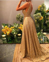 Sparkle Women Gold Sequins Prom Evening Long Dress Party Gown with Straps Vestido De Festa Longo PL0529