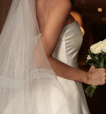 Elegant Strapless Ivory Satin Wedding Dress with Split WD0524