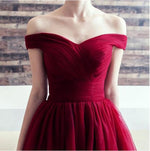 Dark Red Tulle Short Prom Dress Junior Girls 8th Graduate Semi Formal Homecoming Dress SP520