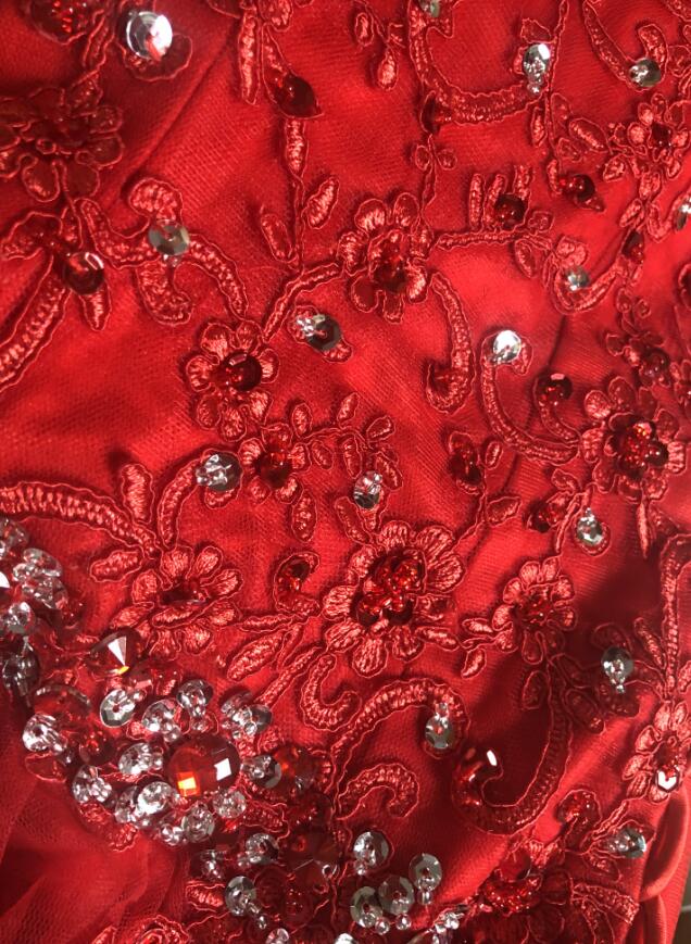 Princess Lace Ball Gown Red vestidos de Quinceanera Dresses Girls Sweet Sixteen Party Dress PD0620