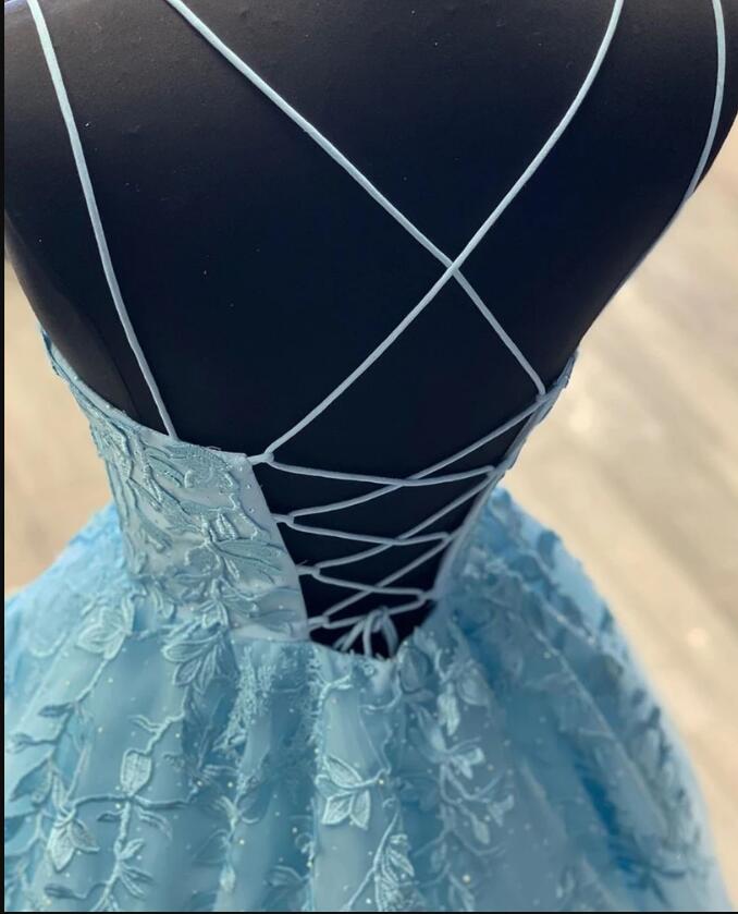 Gorgeous Lace Prom Dress Girls Long Graduation Formal Gown with Straps ,Evening Party GownPL0630