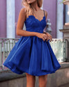 Cute Royal Blue Short Prom Dress,Organza Short Cocktail Party Gown ,Girls Short Homecoming Dress SP0622
