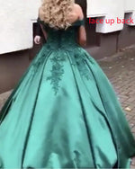 Hunter Green Ball Gown Wedding Dresses Lace WD564