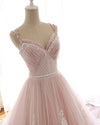 Pink /Ivory Lace Wedding Dress,Girls Sweet 16 Party Prom Gown Quinceanera Dress with Straps PD06238