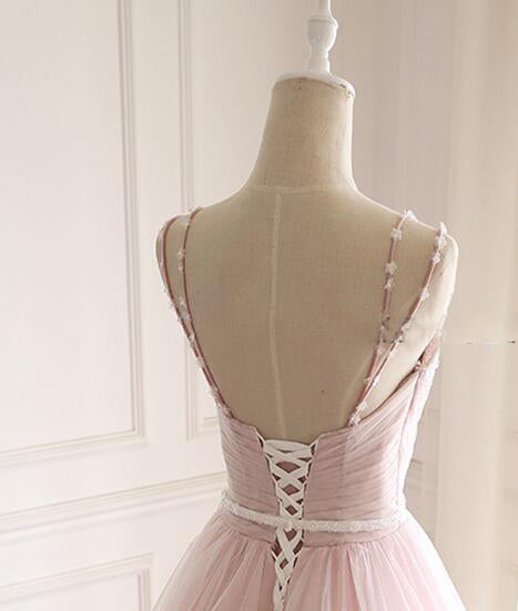 Pink /Ivory Lace Wedding Dress,Girls Sweet 16 Party Prom Gown Quinceanera Dress with Straps PD06238