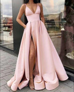 Emerald Green /Baby Blue Sexy A Line Women Formal Prom Gowns with Split PL2144
