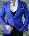 Shawl Lapel Ivory Jacquard Pattern Wedding Suit for Men 2 Pieces