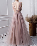 Amazing Beaded Halter Cold Off the Shoulder Pink Prom Dresses Gown Graduation Long Dress PL08085