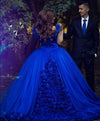 Princess Ball Gown Royal Blue Wedding Dress Cinderella Quinceanera Debutante Gown PL09221
