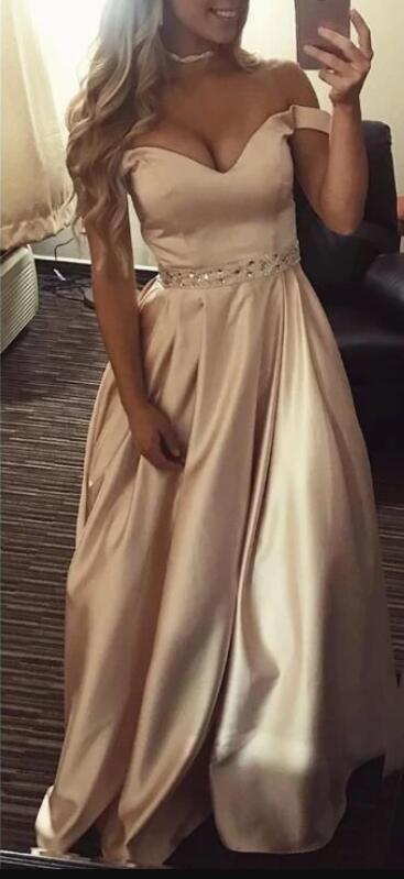 Siaoryne LP034 Off the Shoulder Sexy Buy Long Prom Dress New online with beading belt