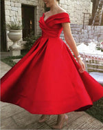 Off the Shoulder Teal Length Red Party Prom Dress ,Vestido De Festa Curto SP1021