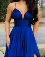 Gorgeous Spaghetti Straps Chiffon and Satin Corset Long Prom Dress PL0123
