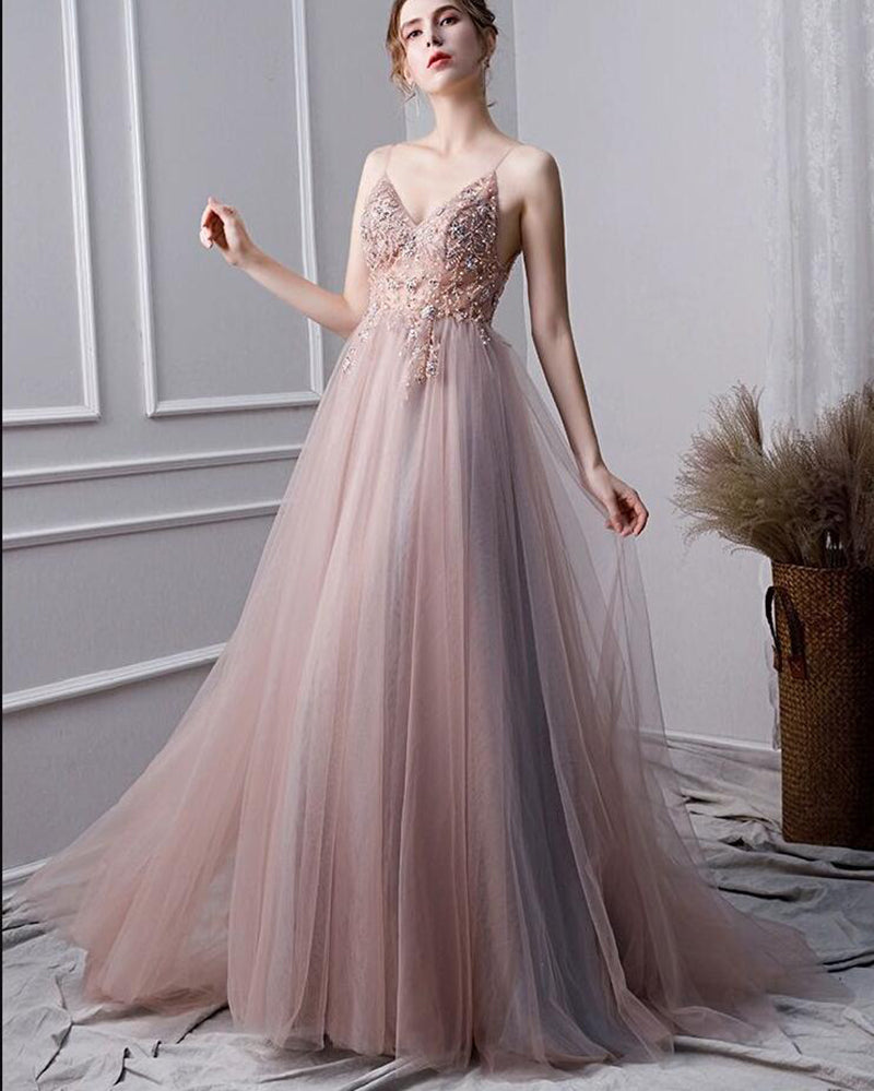 PL1103 Fancy Sexy Tulle Slit Lace Beading Prom Dresses Long Gown Vestido De Festa 2022