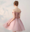 Lovely Teens Graduation Short Prom Dress with Half Sleeves,Pink Homecoming Cocktail Gown SP1027