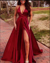 New Girls Graduation Halter Green Slit Long Prom Dresses PL6629