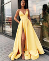 Emerald Green /Baby Blue Sexy A Line Women Formal Prom Gowns with Split PL2144