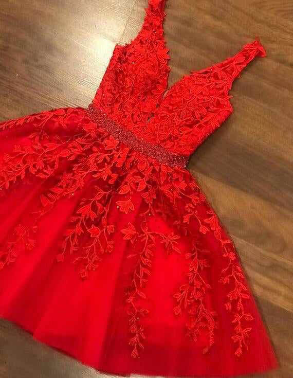 Amazing Junior Homecoming Gown Dark Red Lace Short Prom Dresses 2024  SP2018