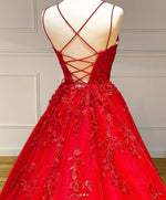 Gorgeous Lace Ball Gown Red Quinceanera Dresses for Girls vestido de 15 anos Debutante Gown PL01216