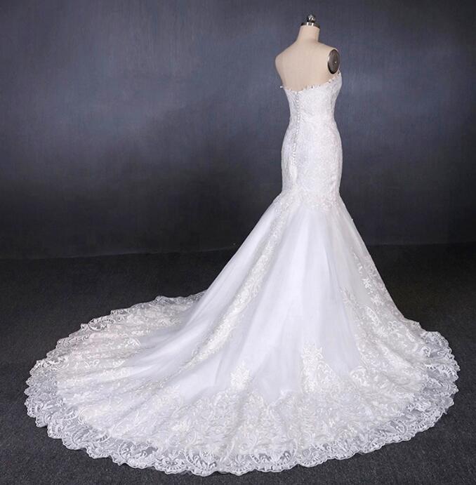 Stunning Sweetheart Mermaid Fishtail Lace Formal Bridal Wedding Dresses WD01221