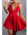 Red Halter A Line Short Prom Dresses Cocktail Short Party Homecoming Gowns SP10209