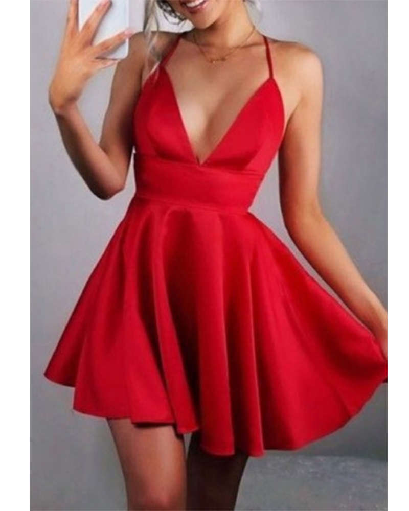 Red Halter A Line Short Prom Dresses Cocktail Short Party Homecoming Gowns SP10209