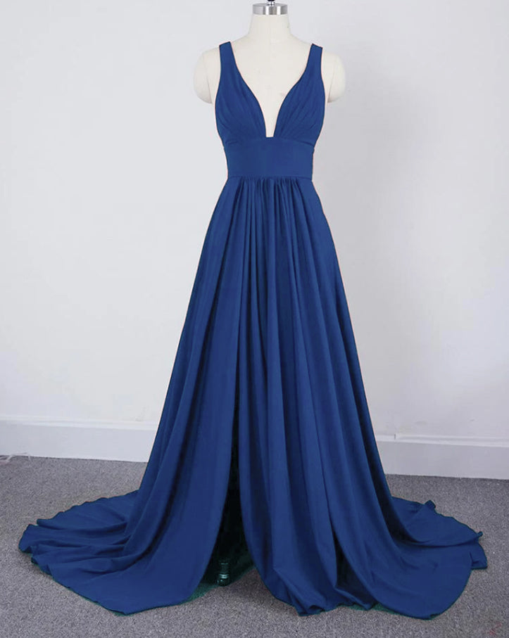 Summer V Neck Sexy Bridesmaid Dress Long  Maid of Honor Women Wedding Evening Gown LP889